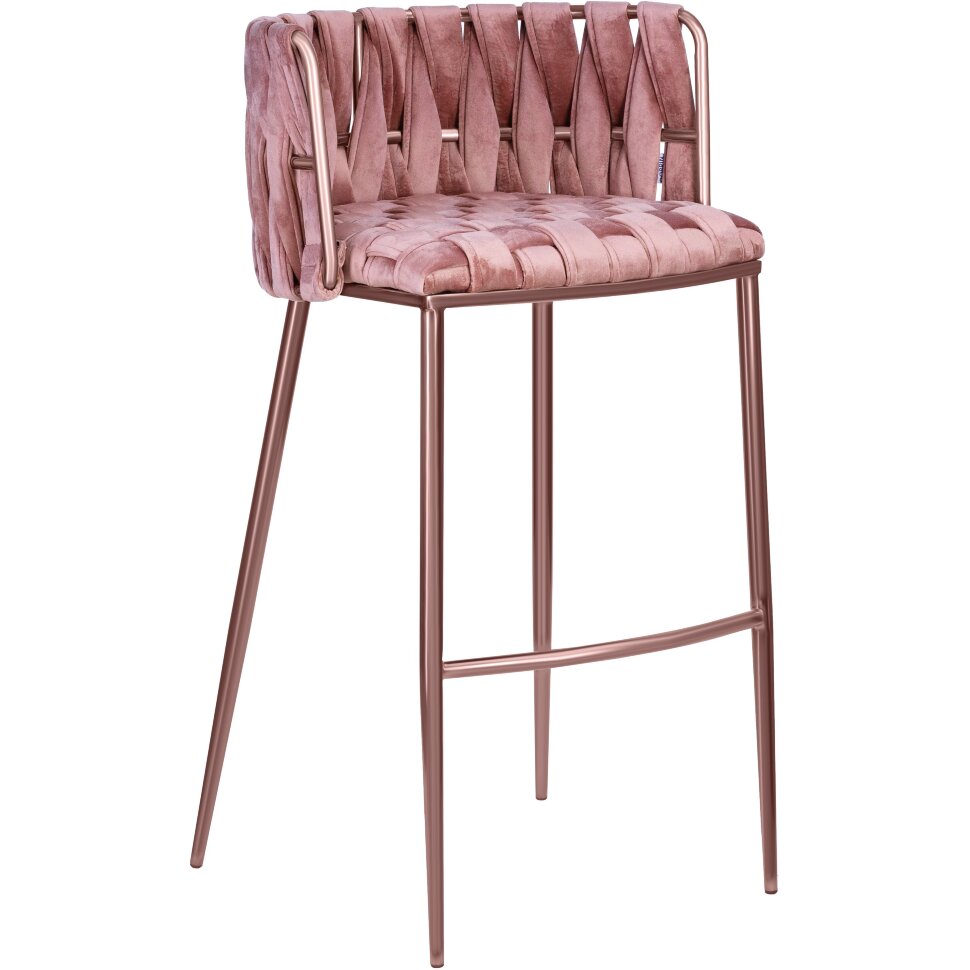 Стул барный DOBRIN EMMA ROSE GOLD, розовый велюр (VF-10) Стул барный DOBRIN EMMA ROSE GOLD, розовый велюр (VF-10)