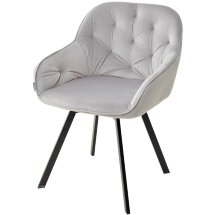 Стул GALE 360 град. поворот. BLUVEL-03 LIGHT GREY, велюр/ черный каркас, М-City