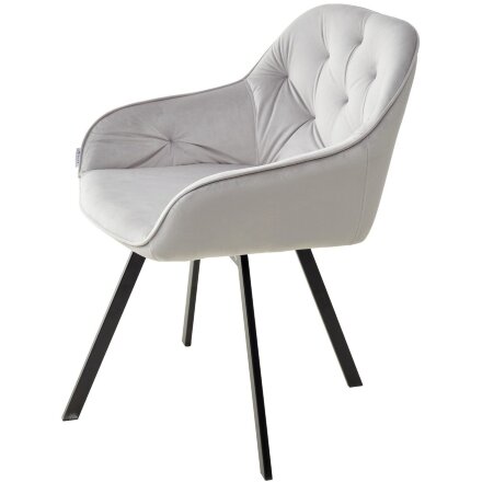 Стул GALE 360 град. поворот. BLUVEL-03 LIGHT GREY, велюр/ черный каркас, М-City 