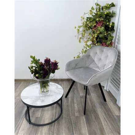 Стул GALE 360 град. поворот. BLUVEL-03 LIGHT GREY, велюр/ черный каркас, М-City 
